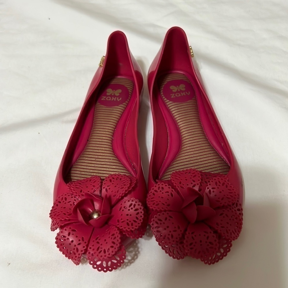 𝅺ZAXY Pink Ballet Flats with Flower size 10/11